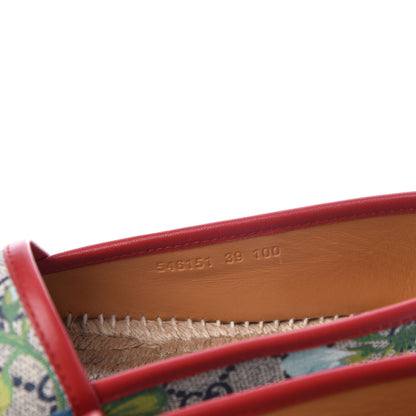 Gucci GG Supreme Monogram Blooms Espadrilles 39 Beige Blue Navy Hibiscus Red 9 of 10