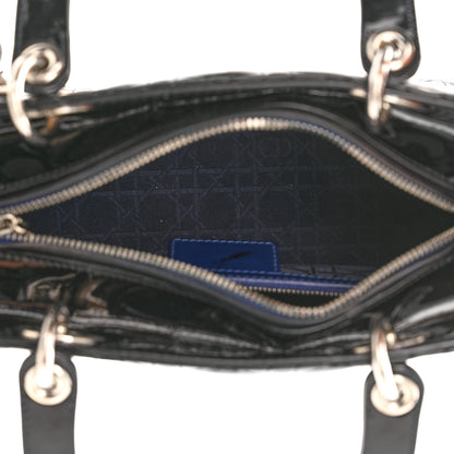 Christian Dior Patent Cannage Medium Lady Dior Black 5 of 9