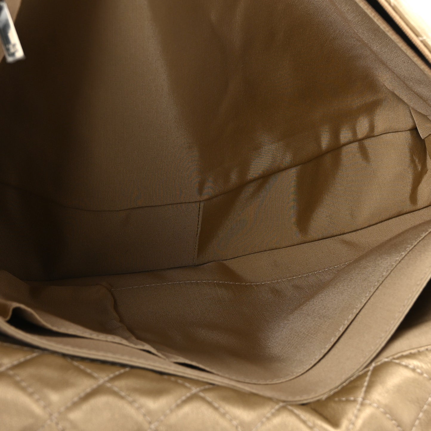 Metallic Calfskin Quilted Small XXL Travel Flap Bag Gold