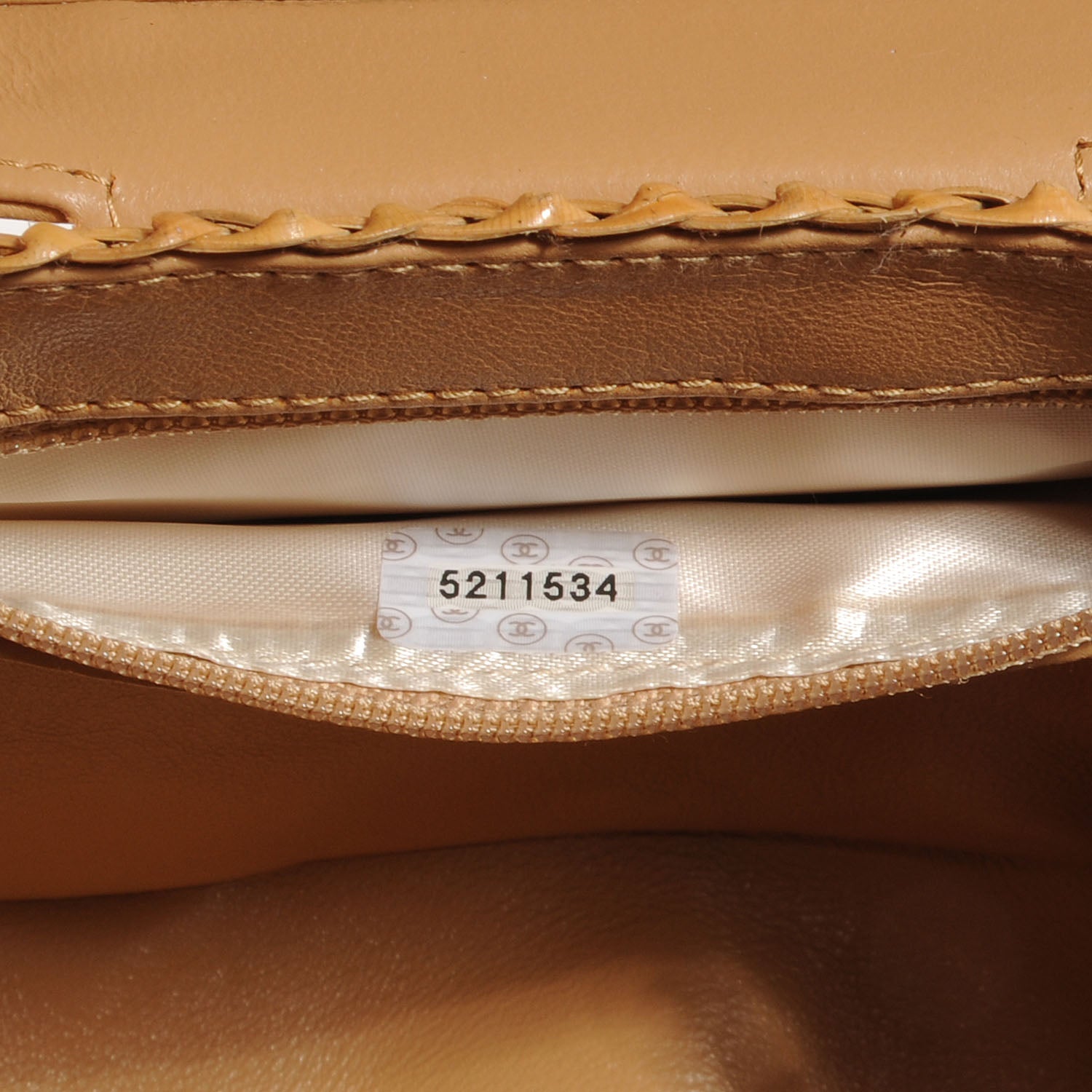Chanel Lambskin Straw Shoulder Bag Beige 8 of 8
