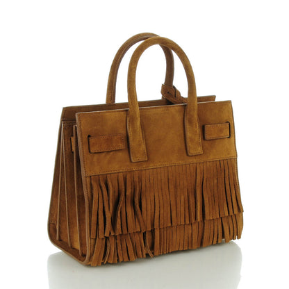Saint Laurent Suede Fringe Nano Sac De Jour Light Ocre 3 of 6