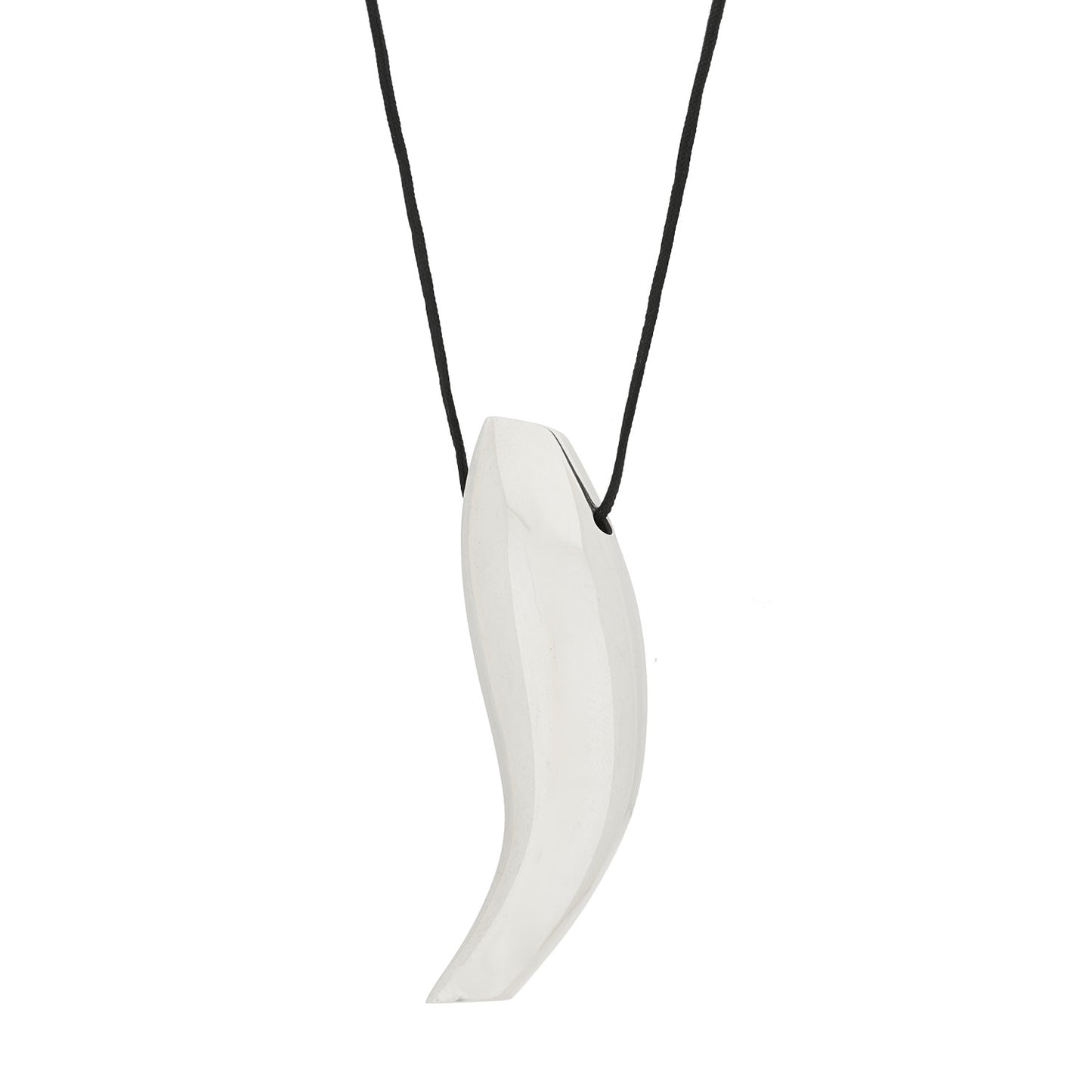 Sterling Silver Frank Gehry Fish Pendant Cord Necklace