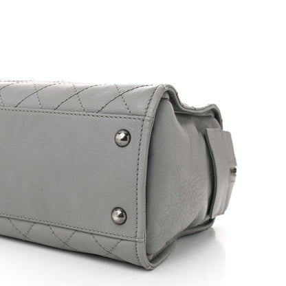 Chanel Calfskin Stitched Bowling Bag Grey 10 of 13