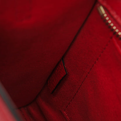 Celine Drummed Calfskin Nano Luggage Coquelicot 7 of 7