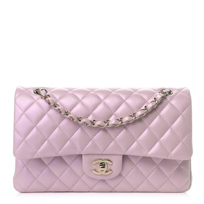 Chanel Iridescent Calfskin Quilted Medium Double Flap Light Pink 1 of 11
