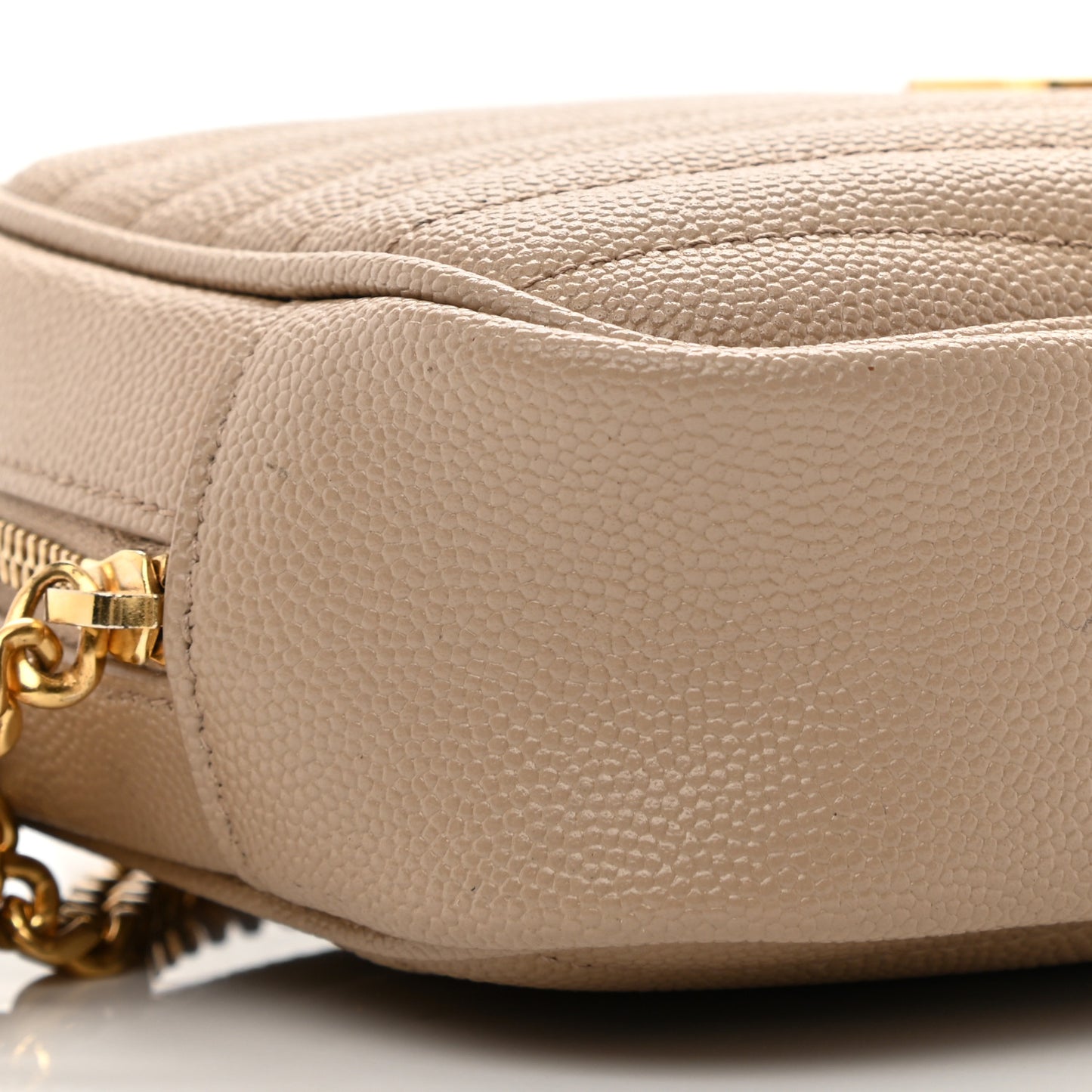 Grain De Poudre Matelasse Monogram Mini Lou Camera Bag Dark Beige