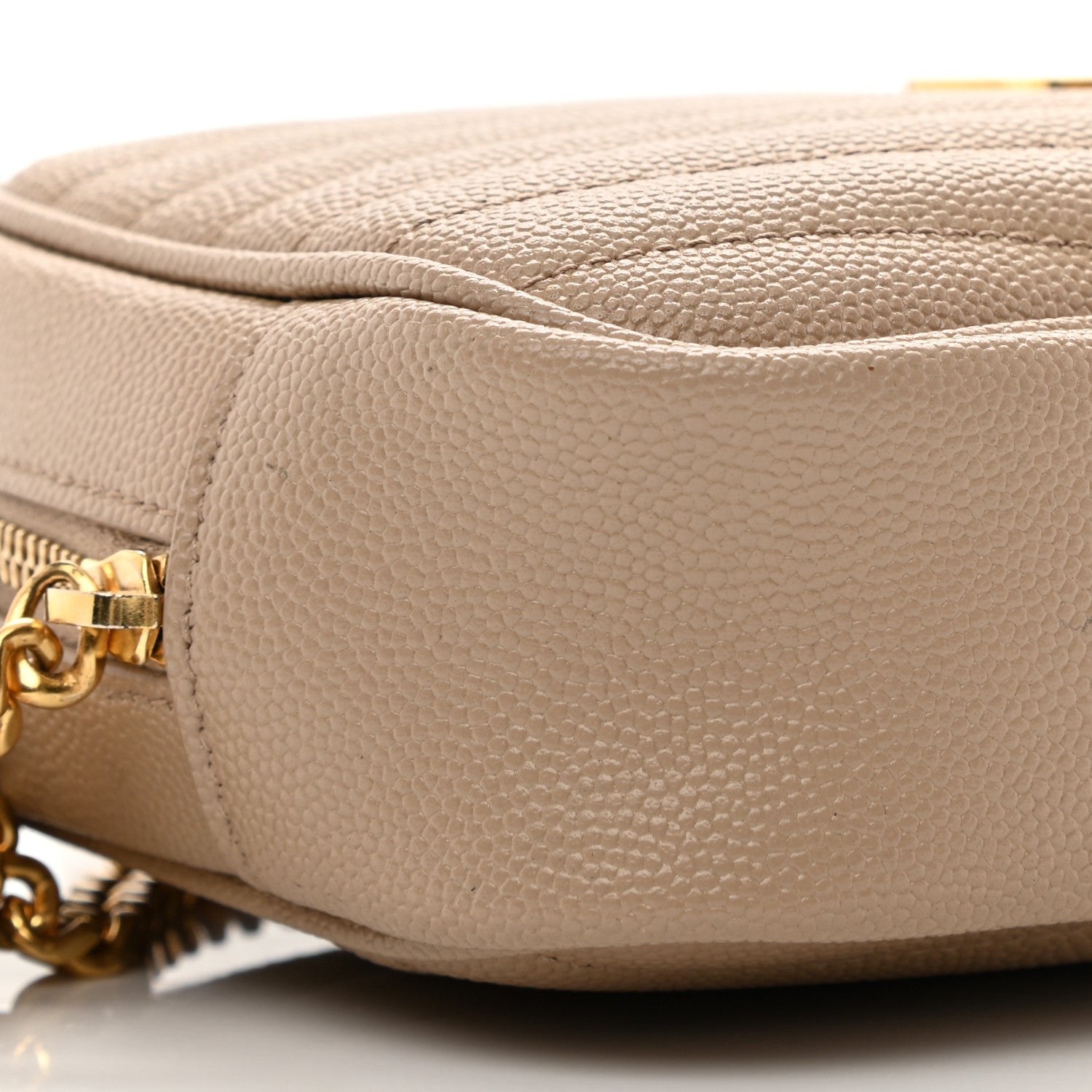 Saint Laurent Grain De Poudre Matelasse Monogram Mini Lou Camera Bag Dark Beige 9 of 10
