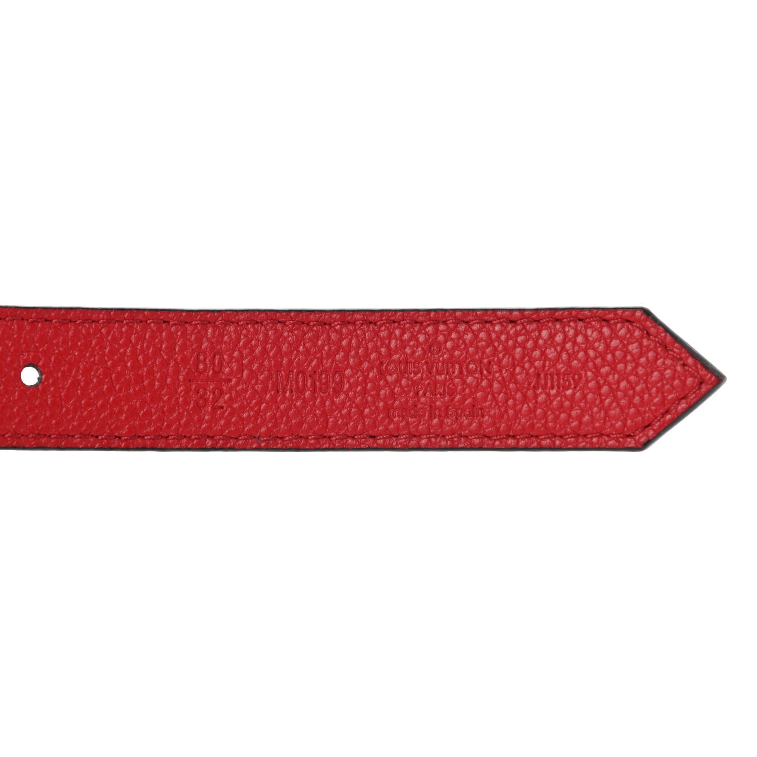 Louis Vuitton Calfskin Monogram 25mm LV Circle Reversible Belt 80 32 Red 7 of 9
