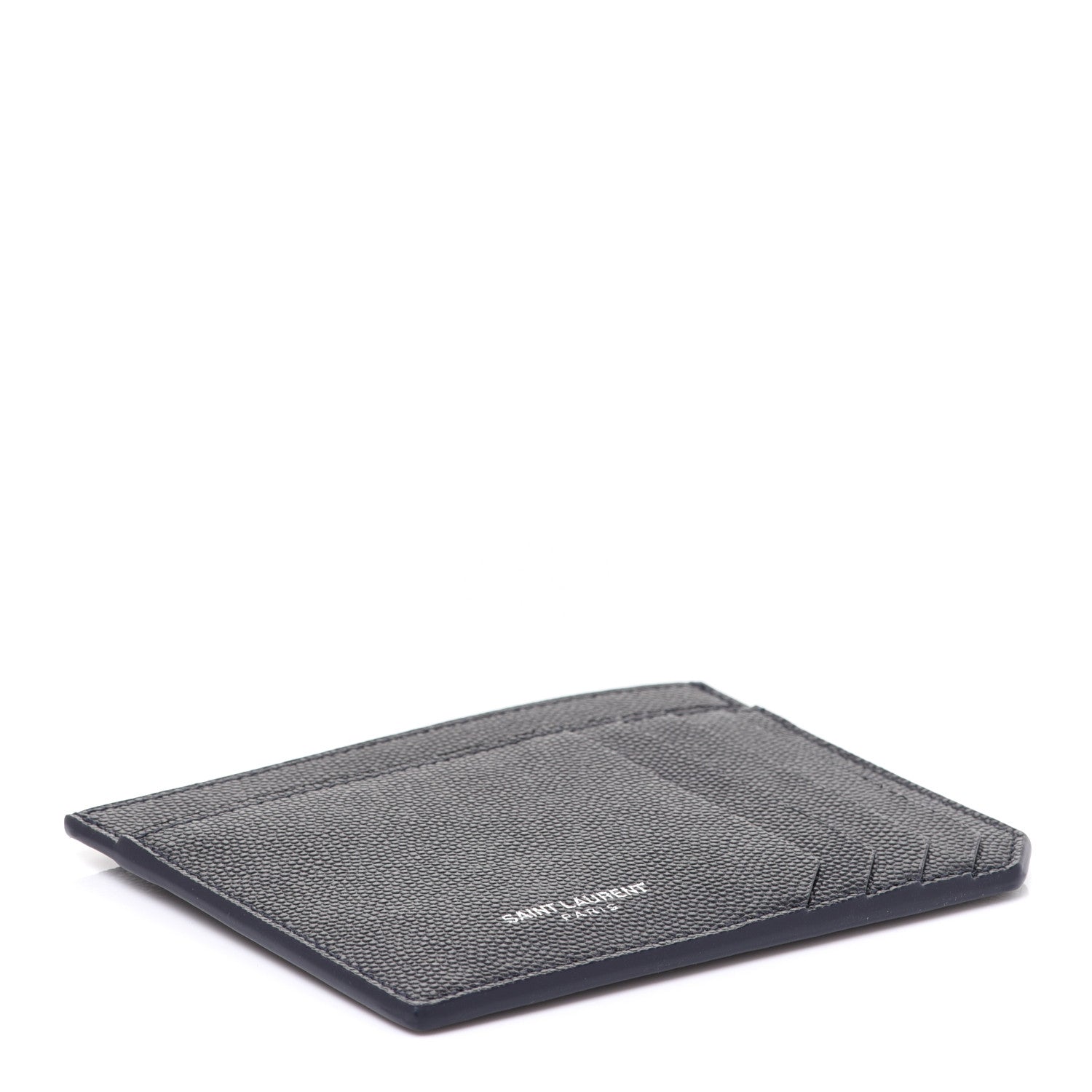 Saint Laurent Grained Calfskin 5 Fragments Credit Card Holder Blue Notte 4 of 8