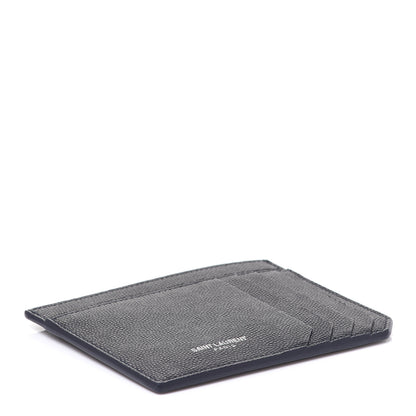 Saint Laurent Grained Calfskin 5 Fragments Credit Card Holder Blue Notte 4 of 8