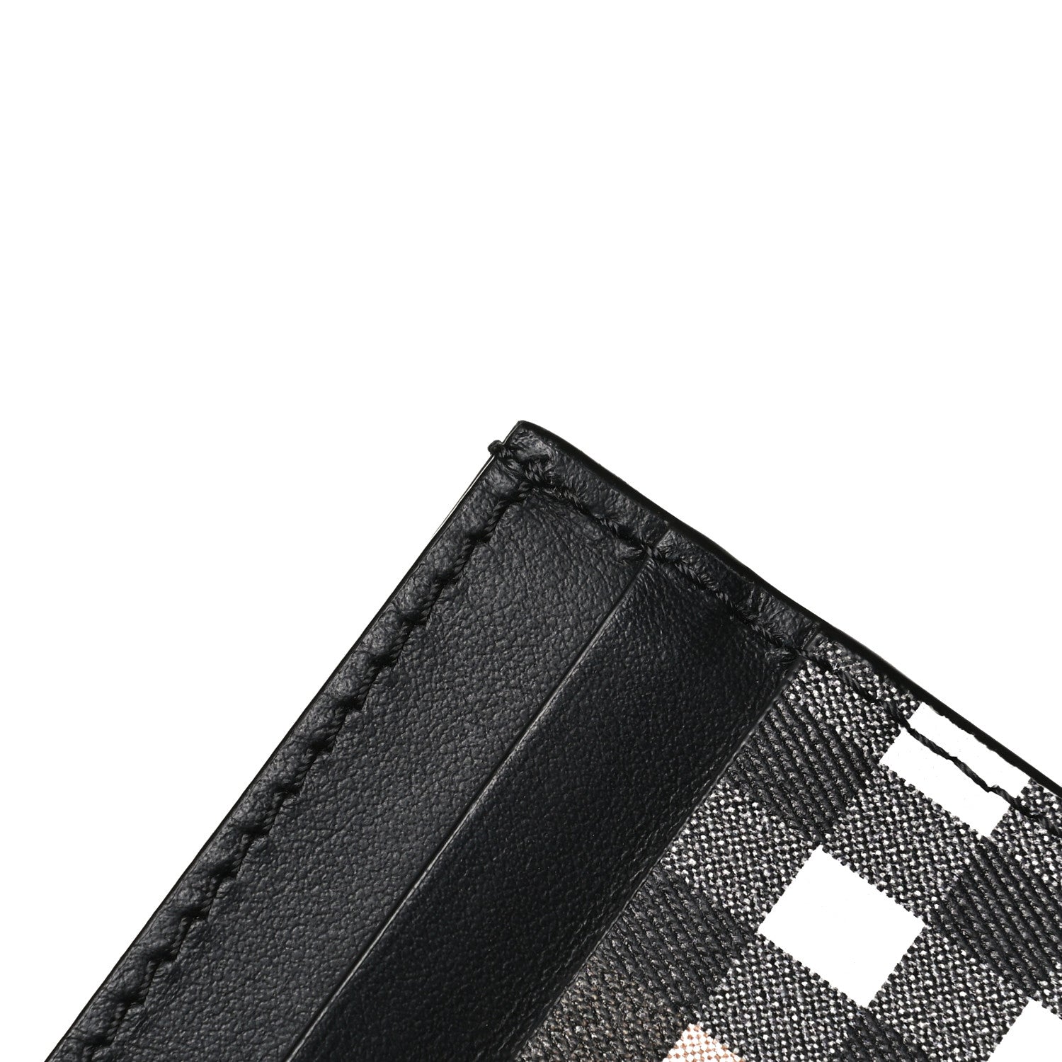 Burberry Vintage Check Calfskin Card Case Black 7 of 9