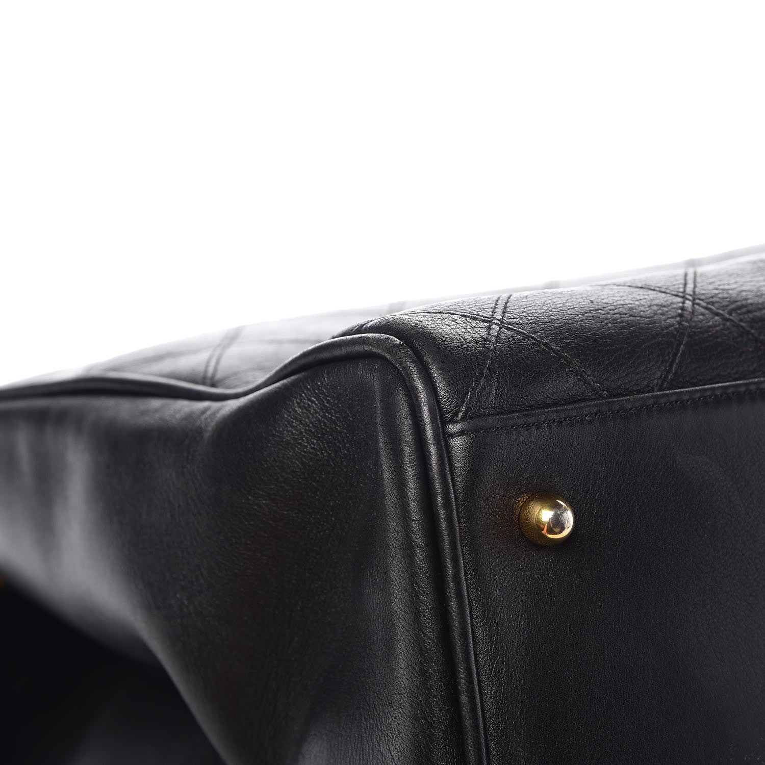 Chanel Calfskin Stitched XL Weekender Black 10 of 11