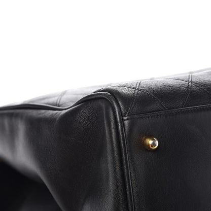 Chanel Calfskin Stitched XL Weekender Black 10 of 11