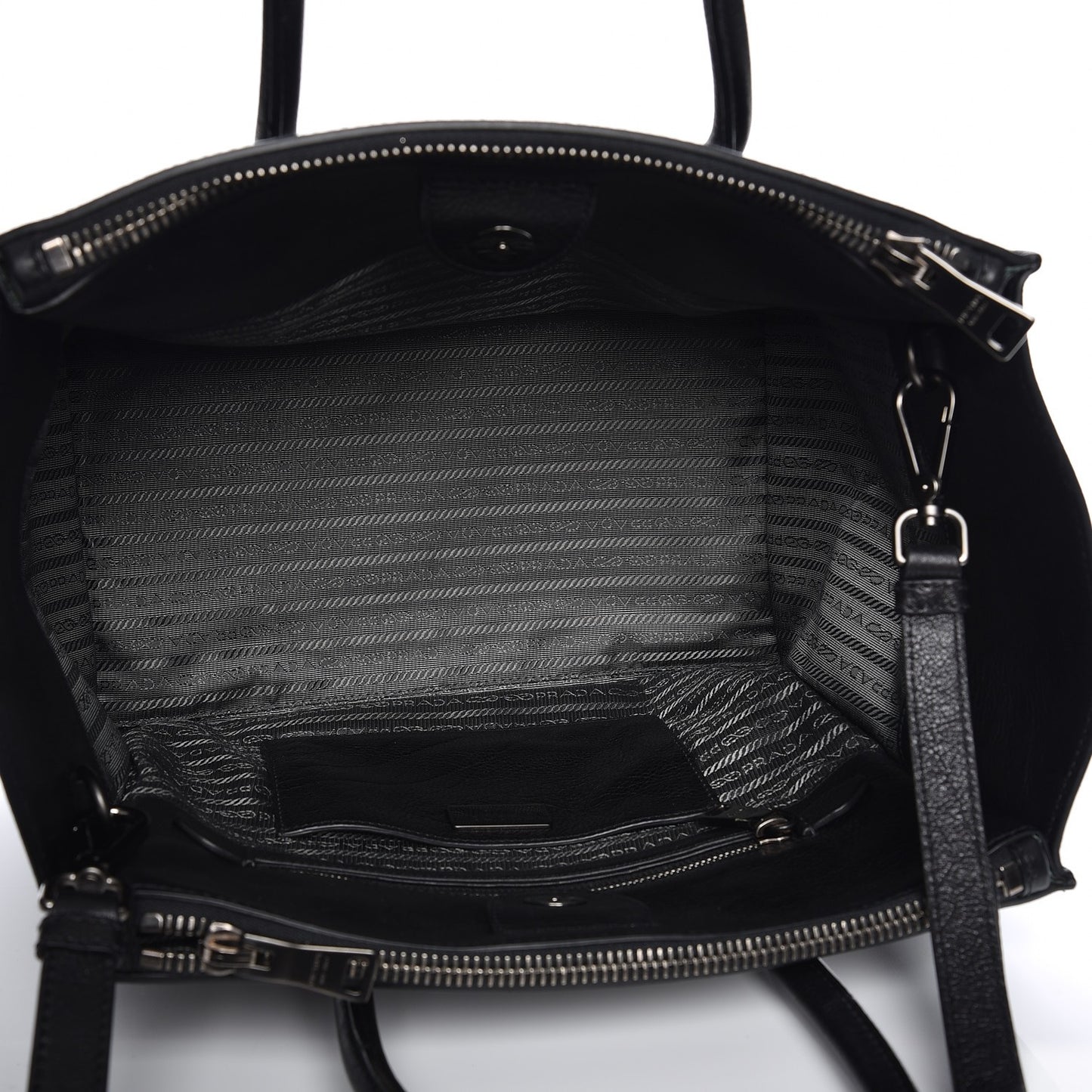 Glace Calf Twin Pocket Tote Nero Black