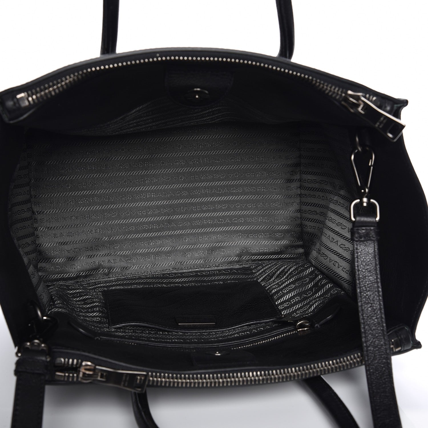 Prada Glace Calf Twin Pocket Tote Nero Black 5 of 8