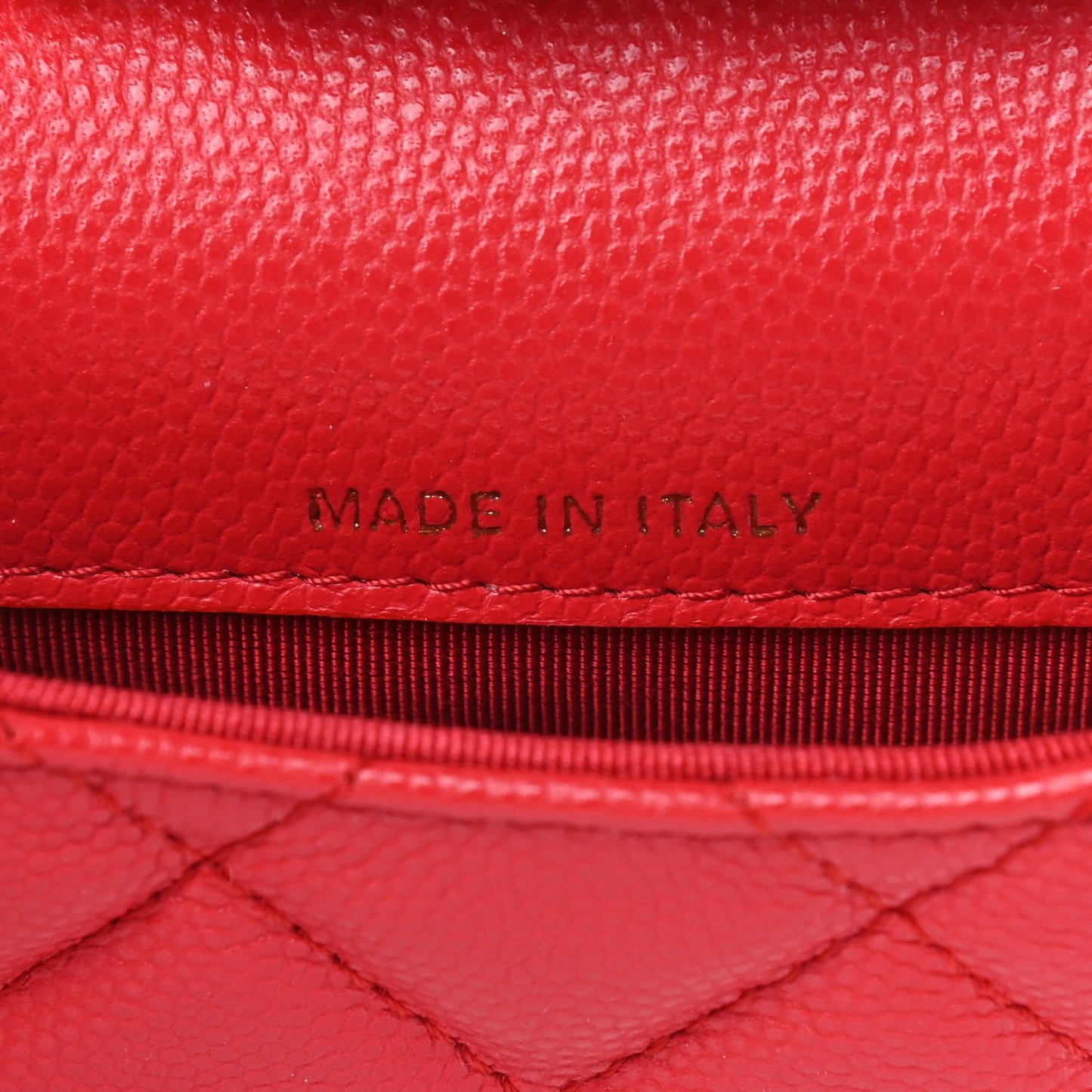 Caviar Quilted Mini Chain Belt Bag Red