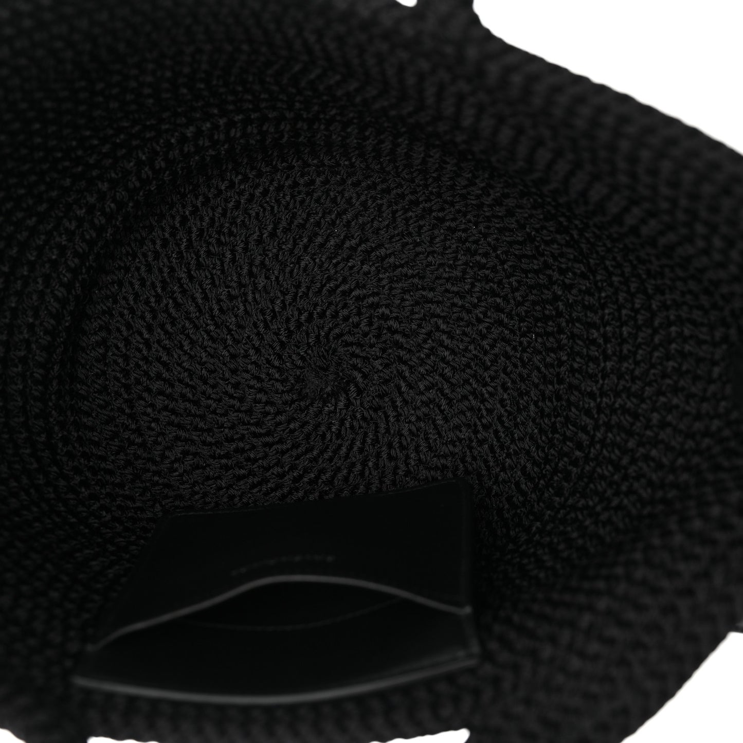 Nylon Lambskin Woven Ibiza Basket With Strap Black