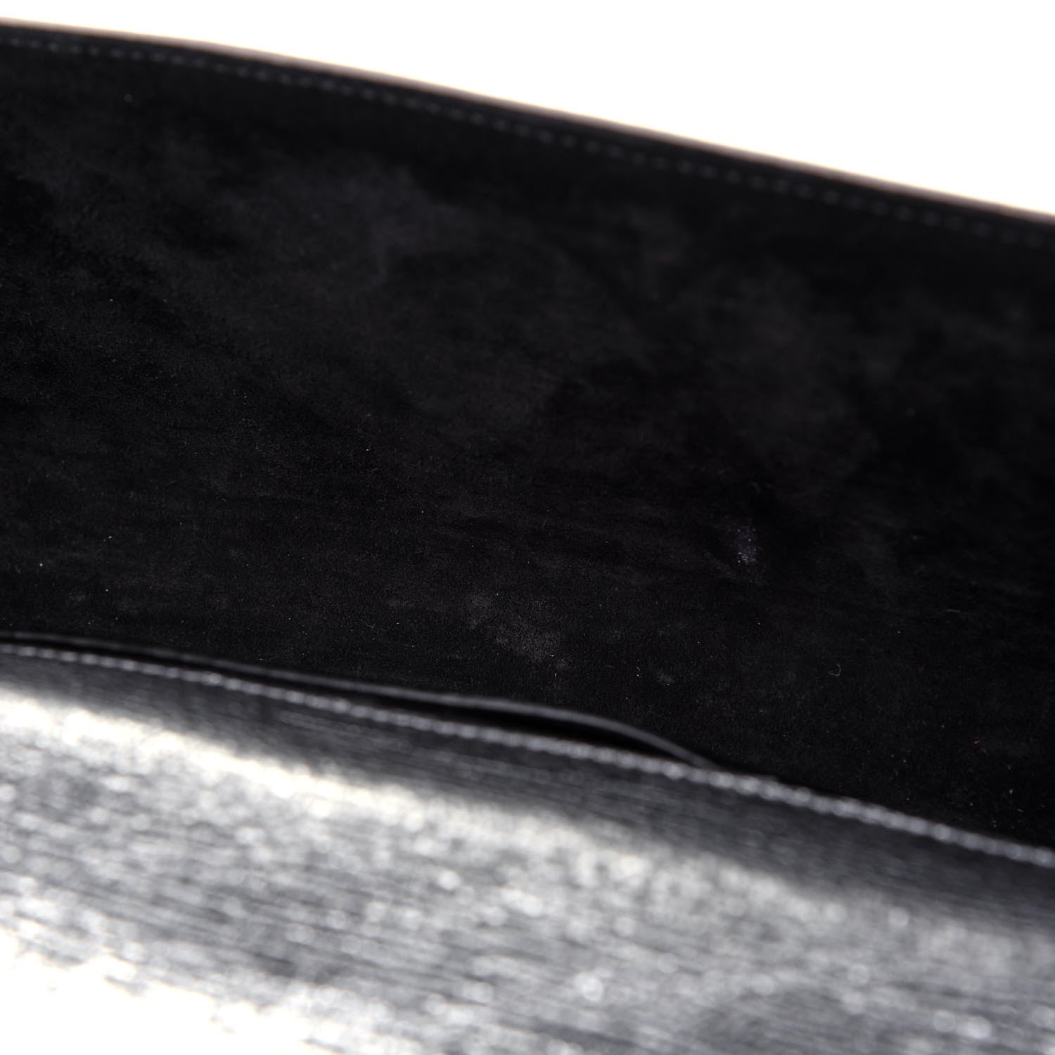 Saint Laurent Textured Metallic Calfskin Classic Monogram Cassandre Clutch Silver 10 of 15