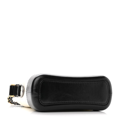 Chanel Aged Calfskin Quilted Small Gabrielle Hobo Black White 4 of 11