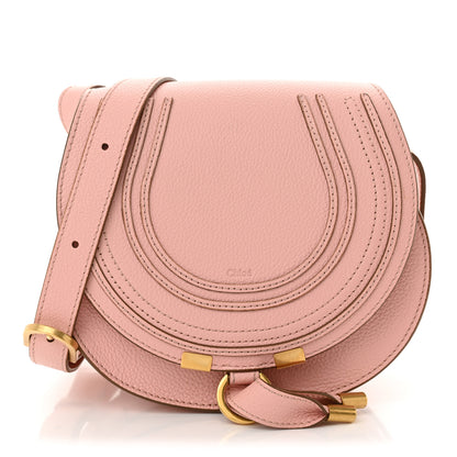 Chloe Grained Calfskin Small Marcie Saddle Bag Blossom Pink 1 of 12