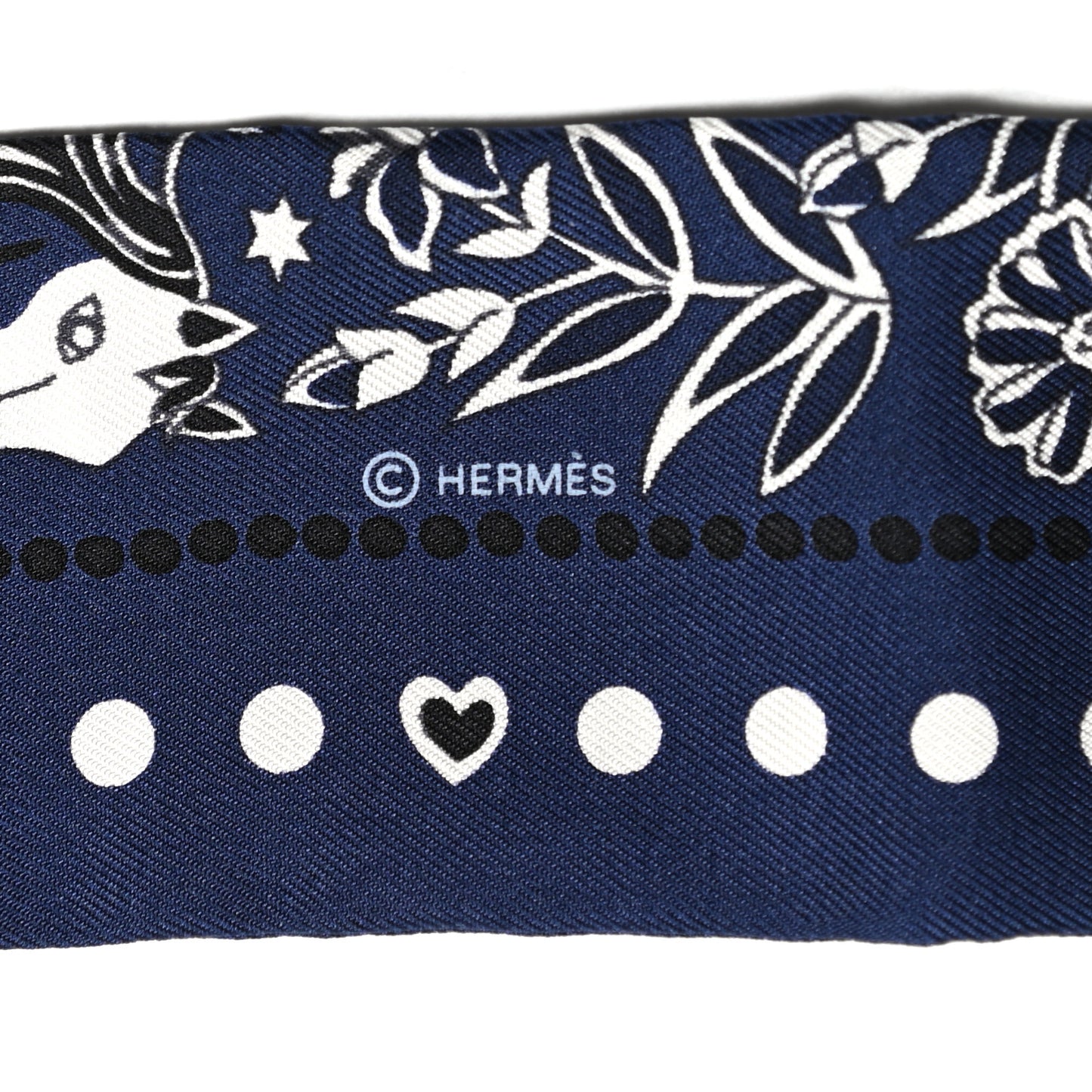 Silk Peuple Du Vent Bandana Twilly Marine White Black