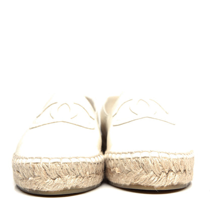 Chanel Lambskin CC Espadrilles 37 White 2 of 12