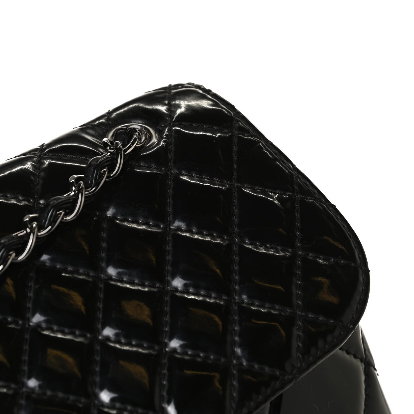 Vinyl Quilted In the Business Flap Bag Black