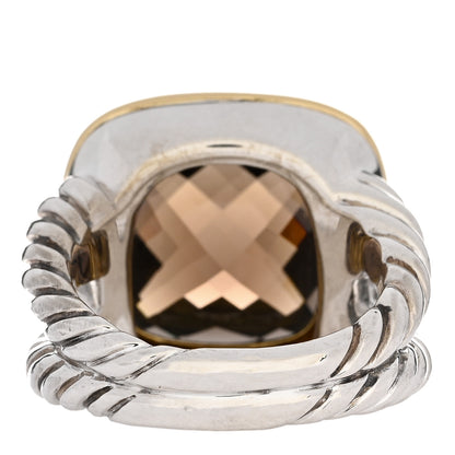David Yurman Sterling Silver 18K Yellow Gold Diamond Smoky Quartz 14mm Albion Ring 54 6.75 3 of 4