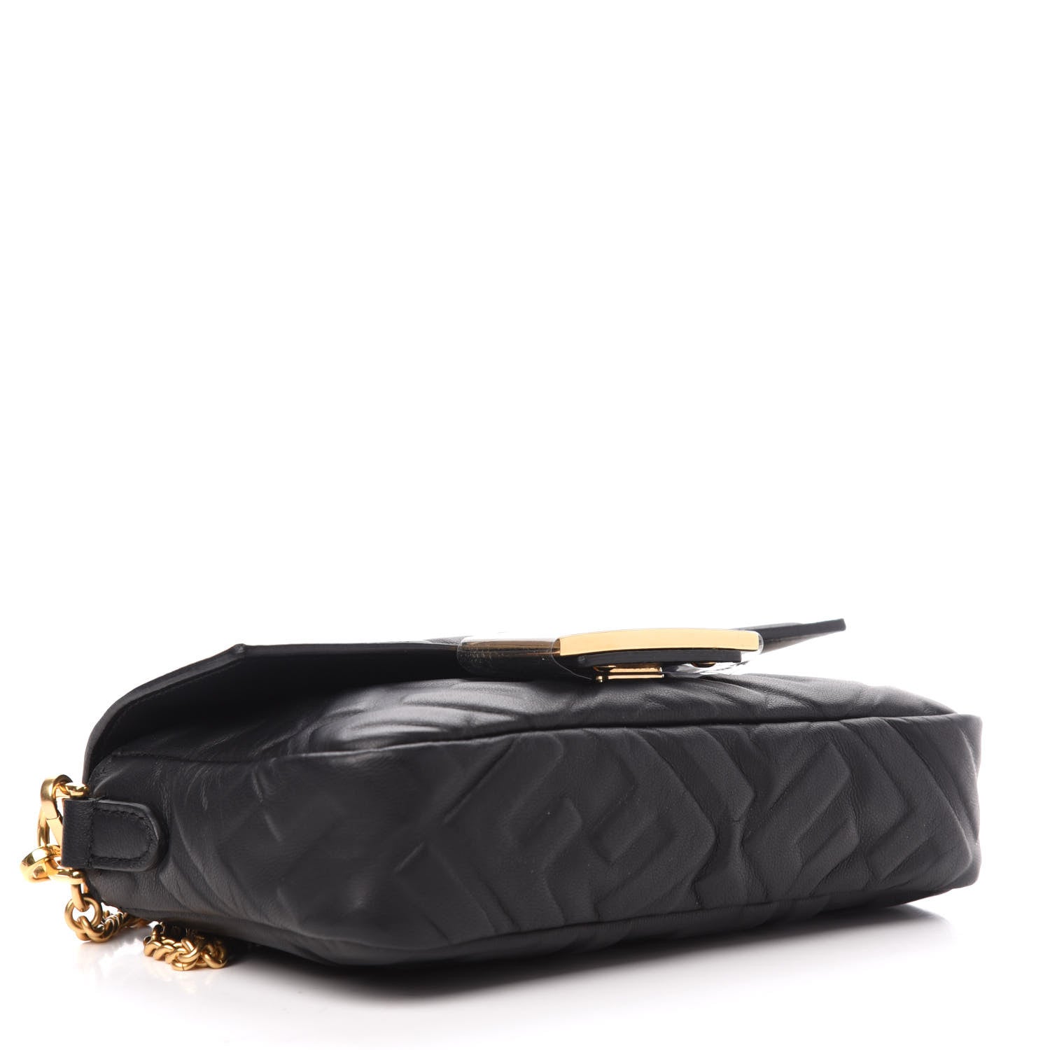 Fendi Nappa FF 1974 Embossed Mini Baguette Black 4 of 11