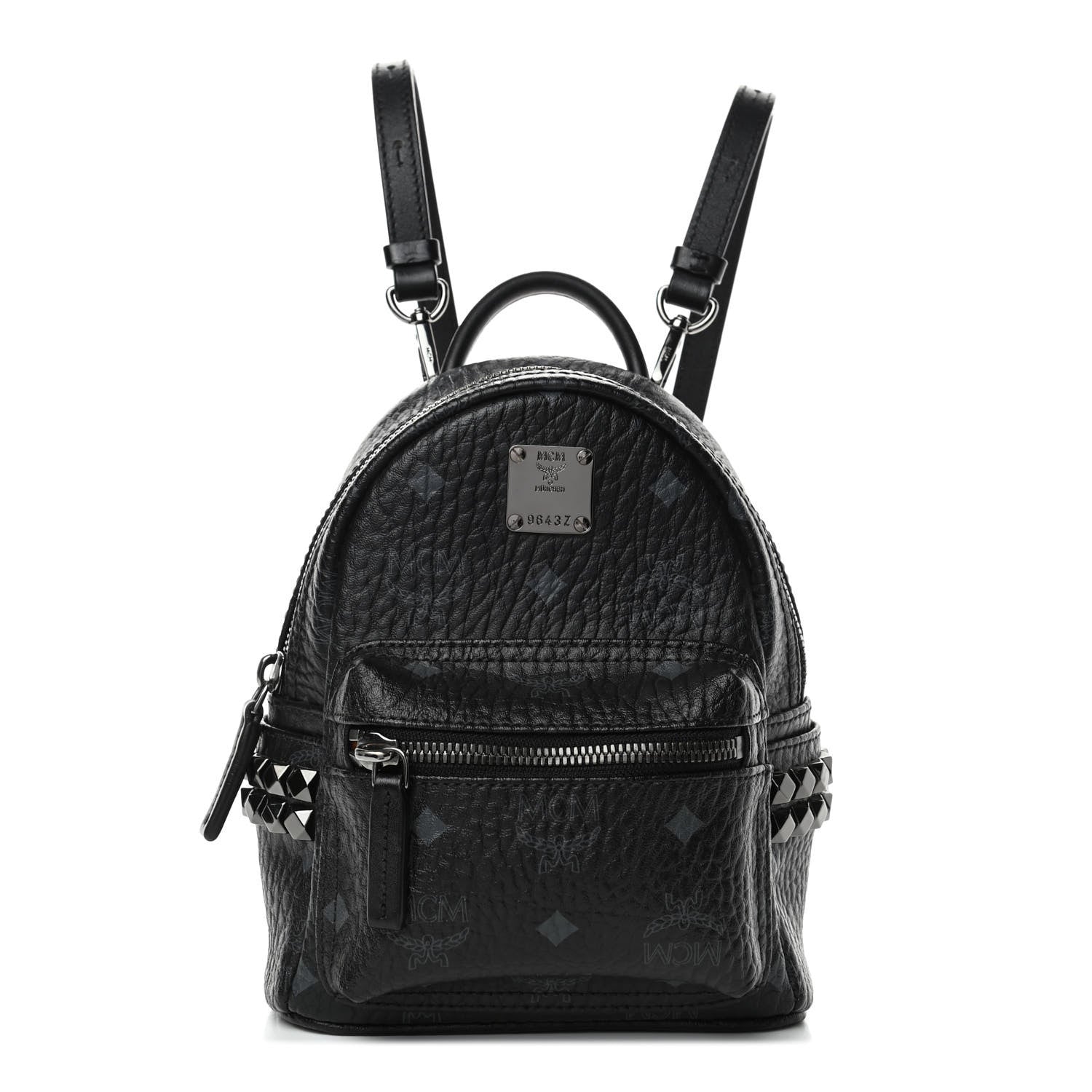 MCM Visetos Side Stud X-Mini Stark Bebe Boo Backpack Black 1 of 5