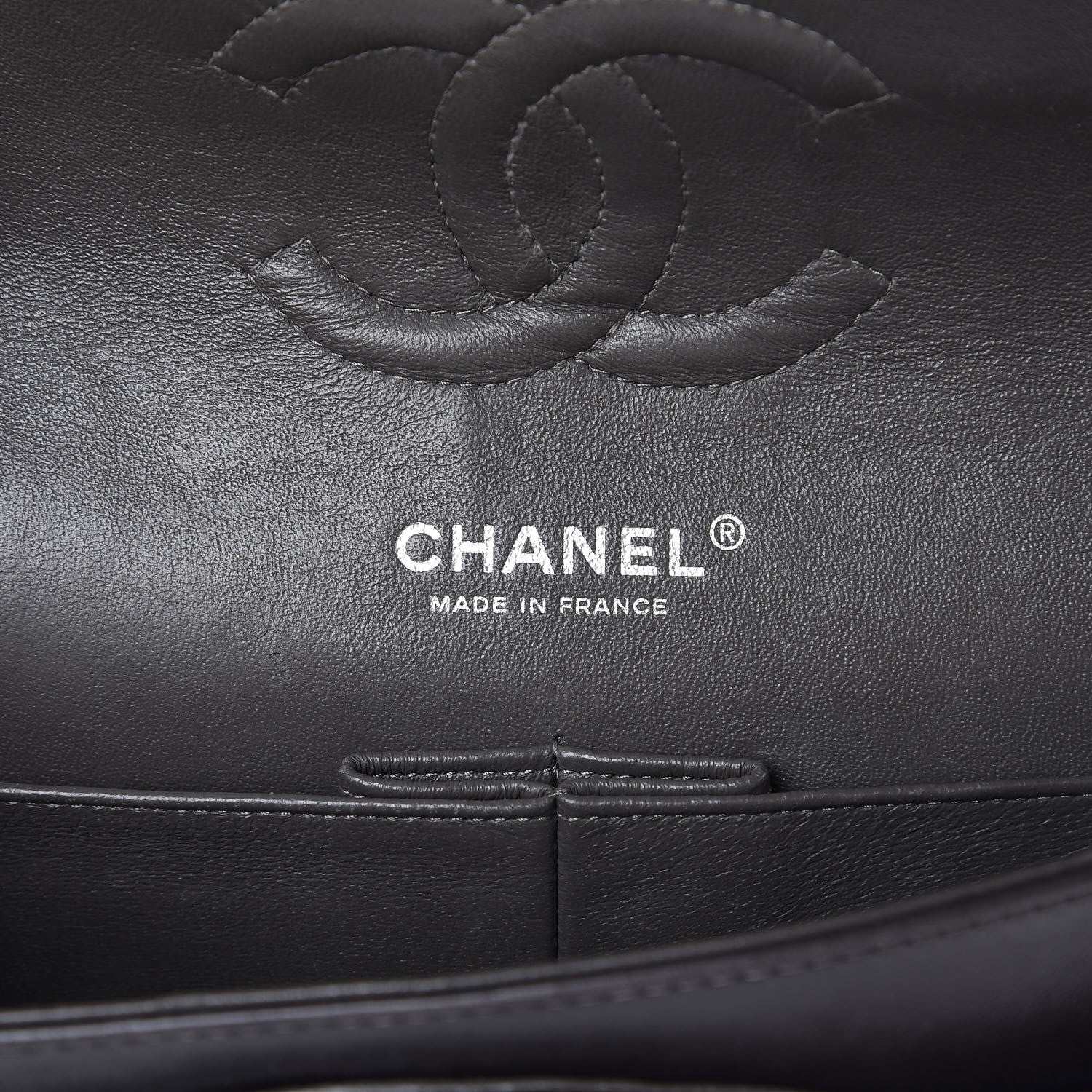 Chanel Lambskin Quilted Medium Double Flap Dark Grey 6 of 8