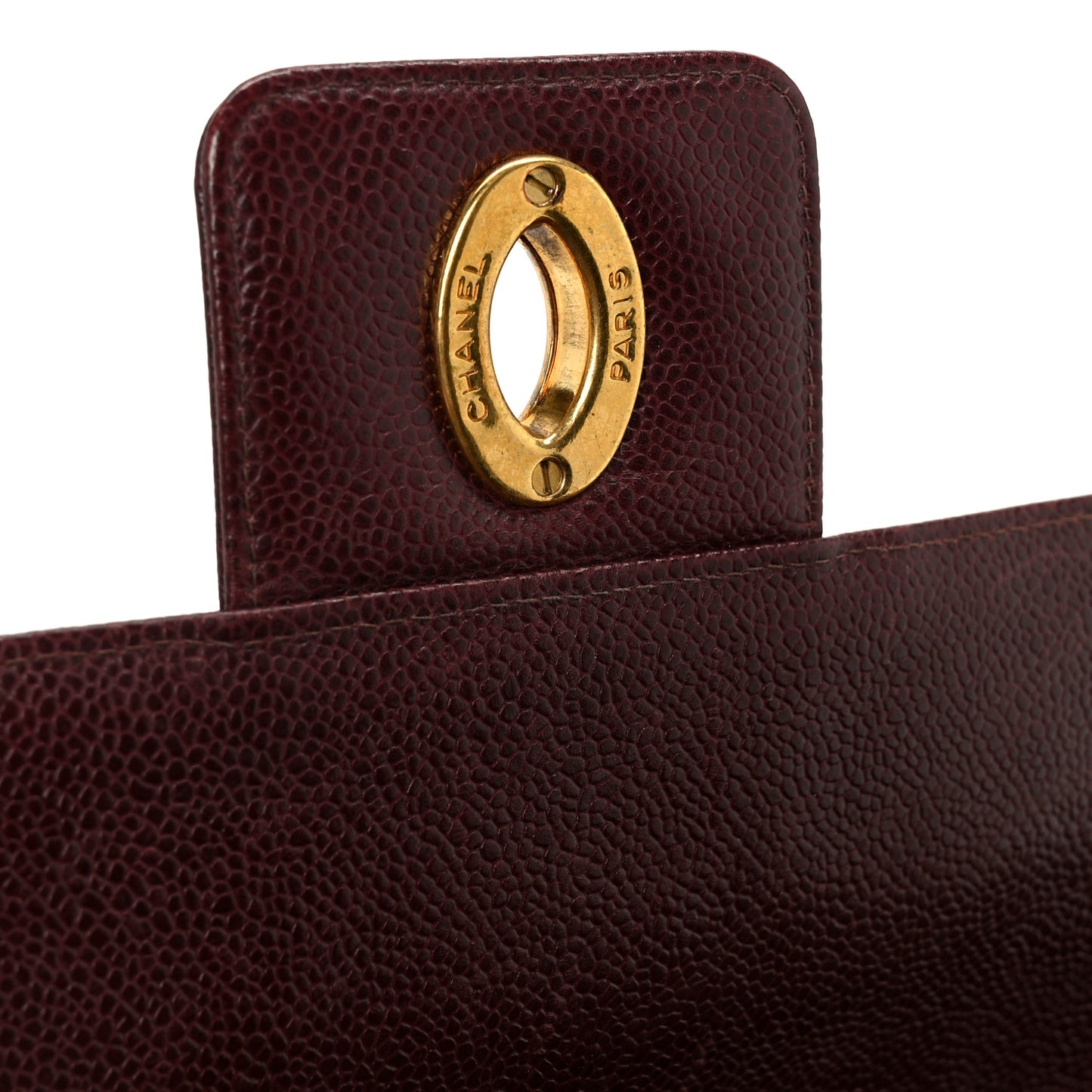 Caviar Quilted Briefcase Laptop Bag Burgundy