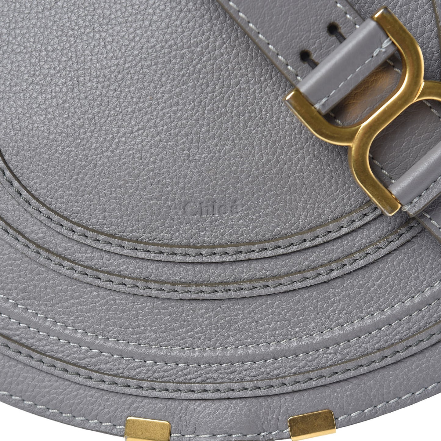 Calfskin Medium Marcie Round Crossbody Bag Cashmere Grey