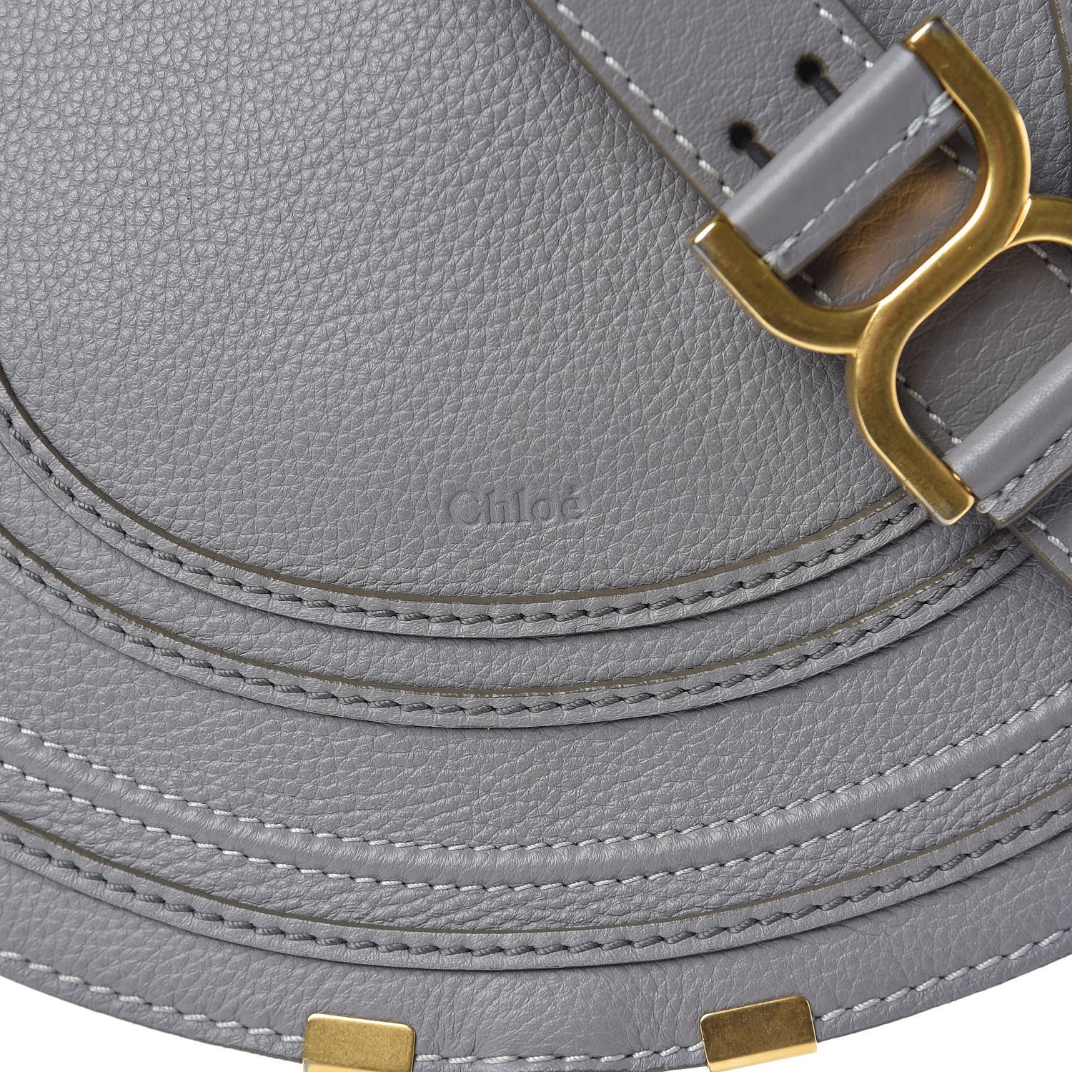 Chloe Calfskin Medium Marcie Round Crossbody Bag Cashmere Grey 22 of 22
