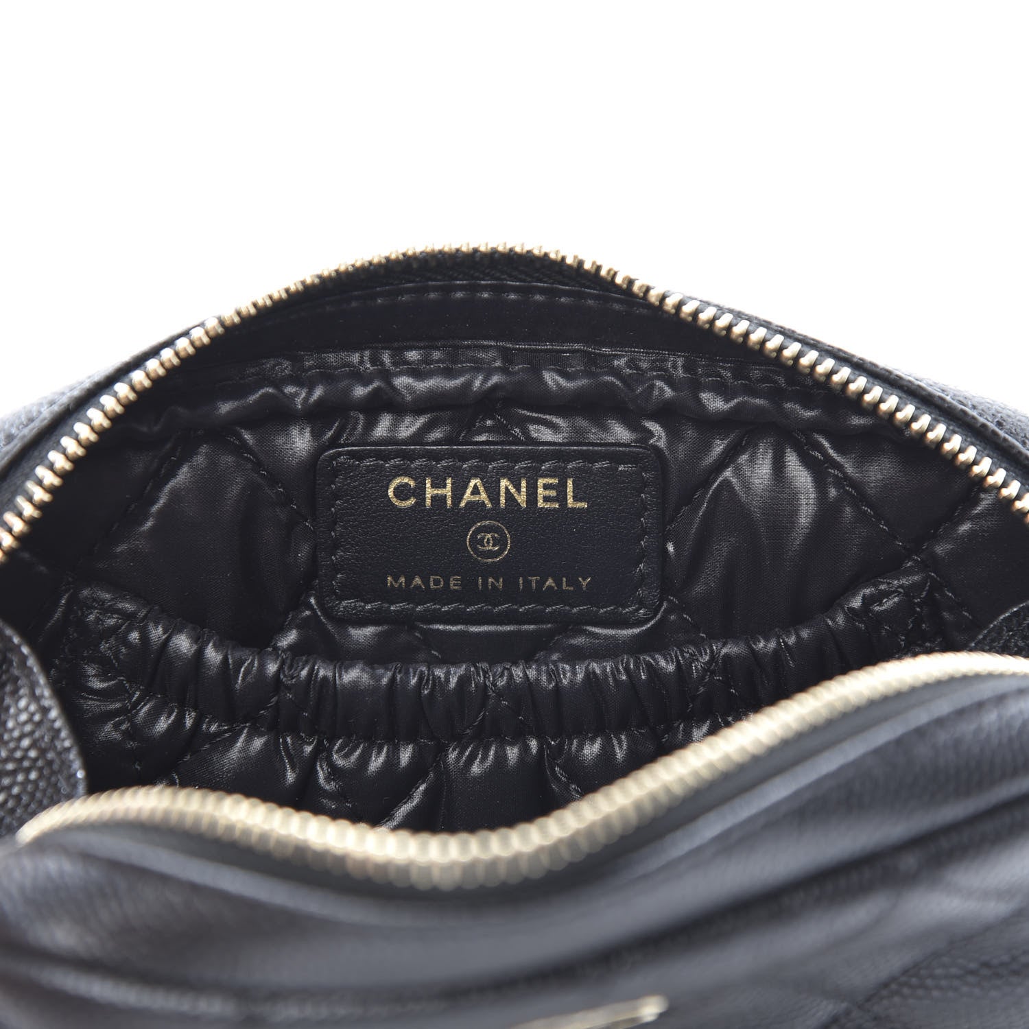 Chanel Caviar Quilted Small Curvy Pouch Cosmetic Case Black 6 of 8