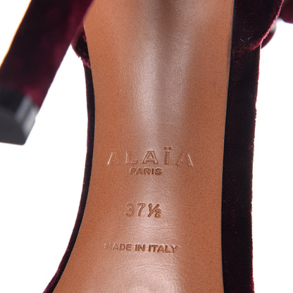 Alaia Velours Bombe Sandals 37.5 Pourpre 8 of 11