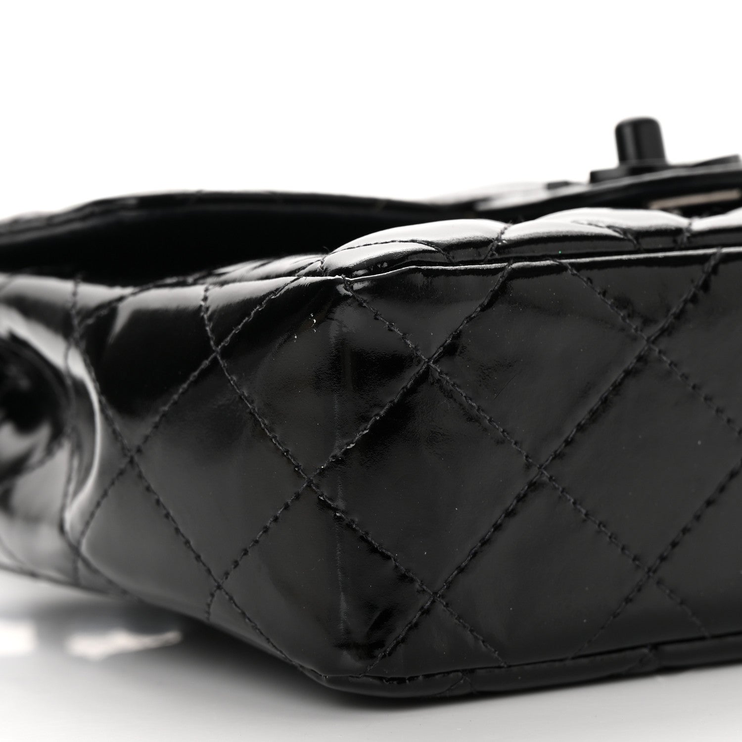 Chanel Patent Calfskin Quilted Mini Square Flap So Black 10 of 18
