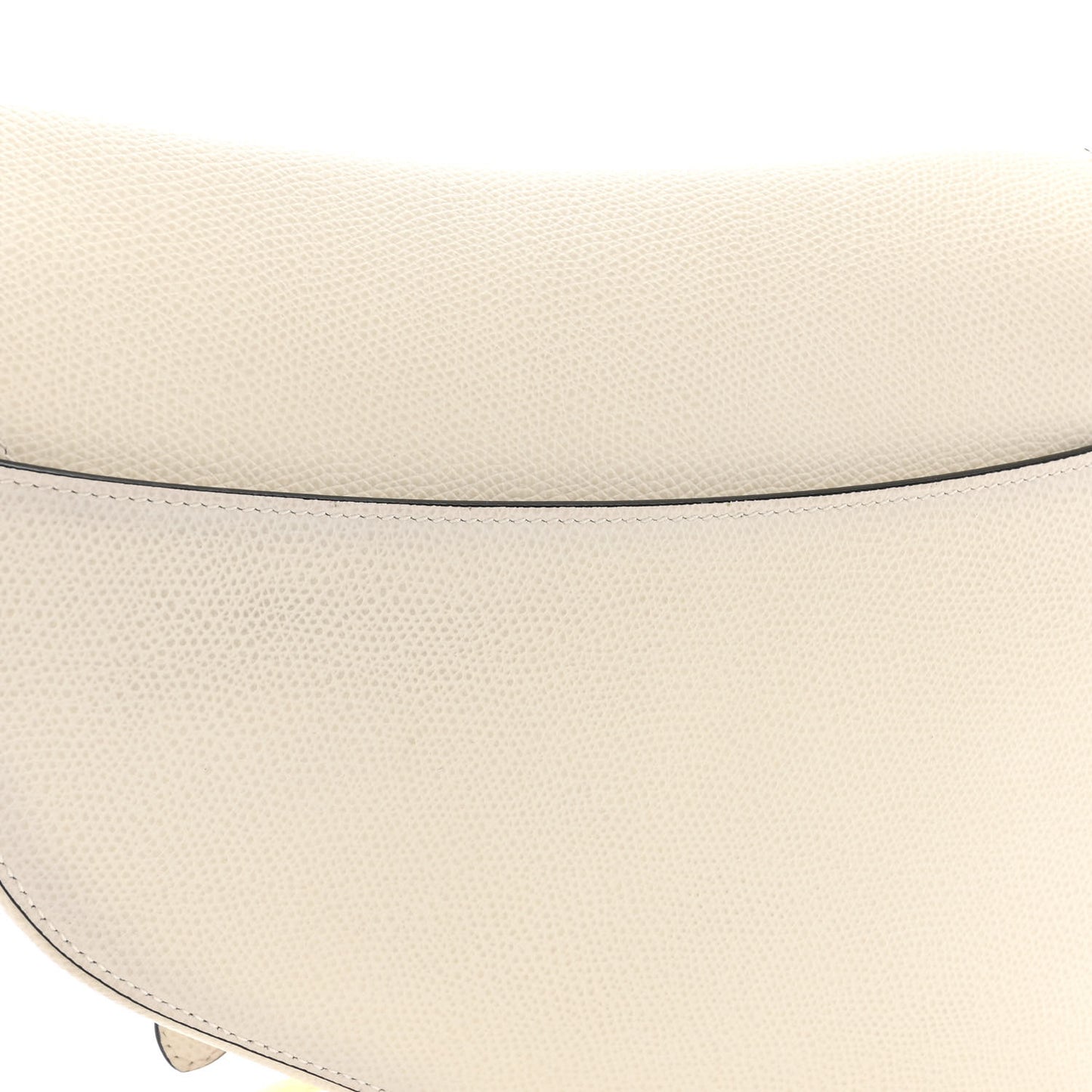 Grained Calfskin Saddle Bag White