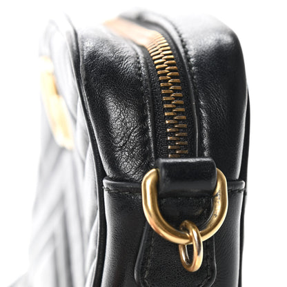 Gucci Calfskin Matelasse Mini GG Marmont Chain Shoulder Bag Black 9 of 11