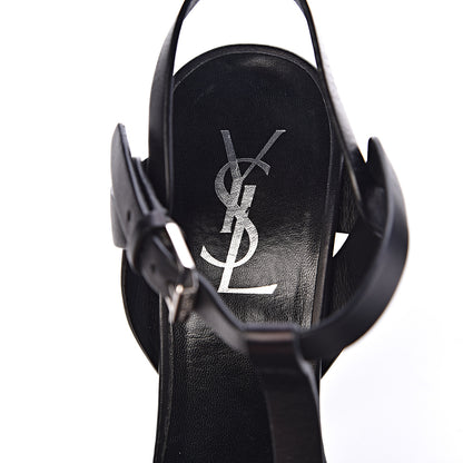 Saint Laurent Calfskin Tribute 105 Platform Sandals 36 Black 5 of 10