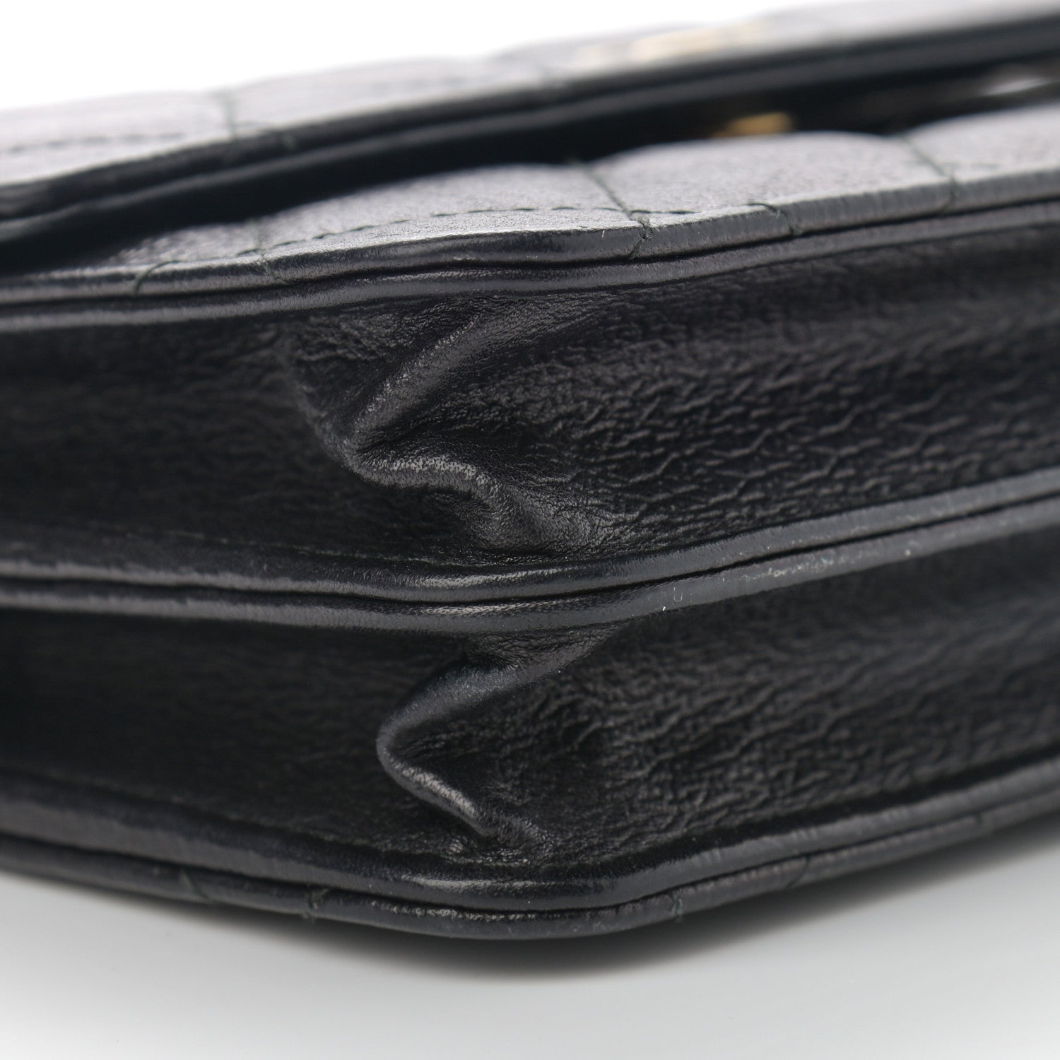 Chanel Letter Calfskin Embossed Quilted Square Wallet On Chain WOC Black 19 of 27