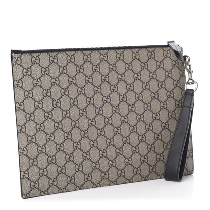 Gucci GG Supreme Monogram Angry Cat Zip Wristlet Pouch Beige 3 of 7