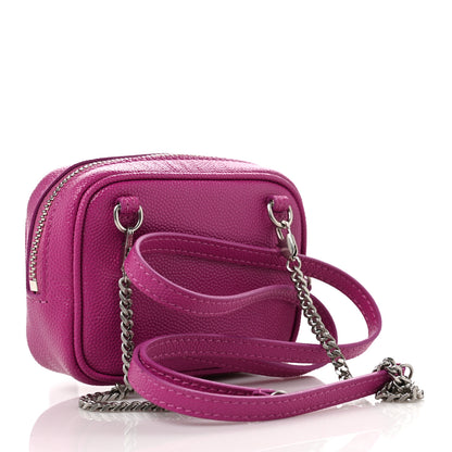 Saint Laurent Grain De Poudre Matelasse Monogram Baby Lou Camera Bag Electric Fuxia 3 of 10
