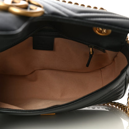Gucci Calfskin Matelasse Small GG Marmont Shoulder Bag Black 5 of 11