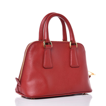 Prada Saffiano Lux Mini Promenade Tote Fuoco 3 of 9