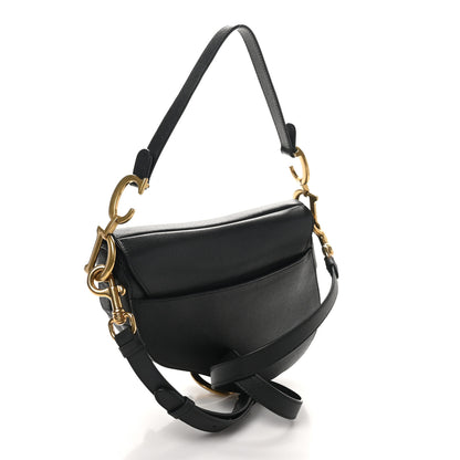 Christian Dior Grained Calfskin Saddle Bag With Strap Black 3 of 10
