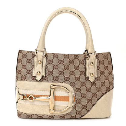 Gucci Monogram Small Hasler Tote Off White 1 of 15