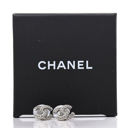 Chanel Crystal Mini Timeless CC Earrings Silver 5 of 5