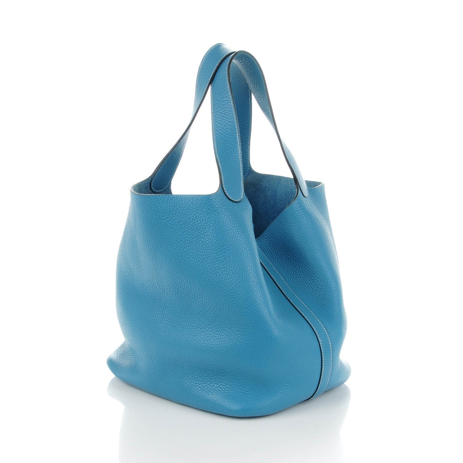 Hermes Taurillon Clemence Picotin GM Blue Jean 3 of 5