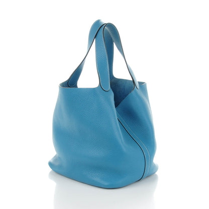 Hermes Taurillon Clemence Picotin GM Blue Jean 3 of 5